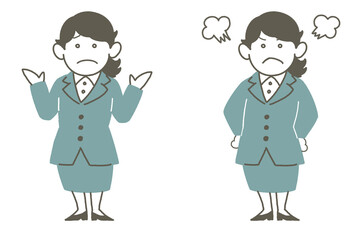 スーツの女性緑01-02