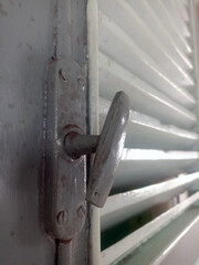 vintage wooden window lock handle