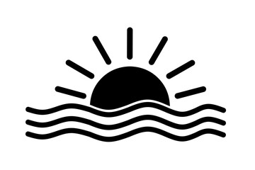 vector illustration of sunrise or sunset on white background