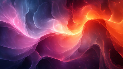 Obraz premium Ethereal nebula cloud formation with vibrant colors and dynamic lighting effects cosmic space background fantasy sky gradient wallpaper for creative projects