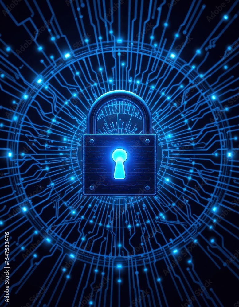 Poster cybersecurity action digital space graphic design virtual environment close-up data protection conce