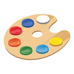 Artist Paint Palette Brush Splatter Art