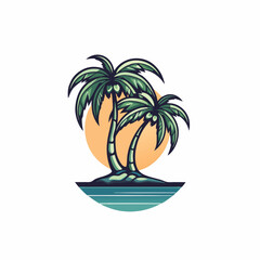 tropical island with palm trees