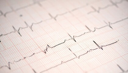Detailed Close-Up Cardiogram Reading