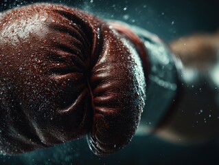 Close-up of a Sweaty Boxing Glove