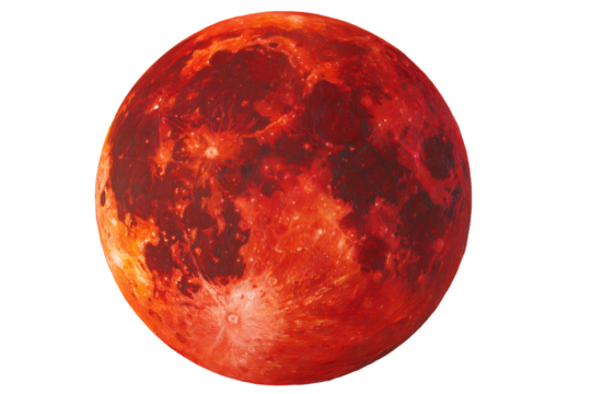 Close up view of a total lunar eclipse.