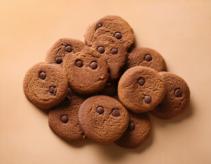 Freshly Baked Chocolate Chip Cookies Stack Minimalist Poster for National Cookie Day Celebration