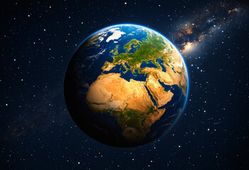 Fototapeta premium earth as seen from space against a starry background