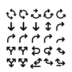 Collection of Black Bold Arrow Icons Various Directions Navigation Symbols Set arrows 1