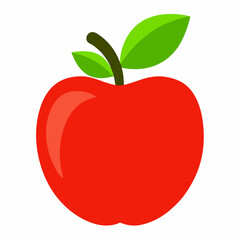 red apple with leaf
