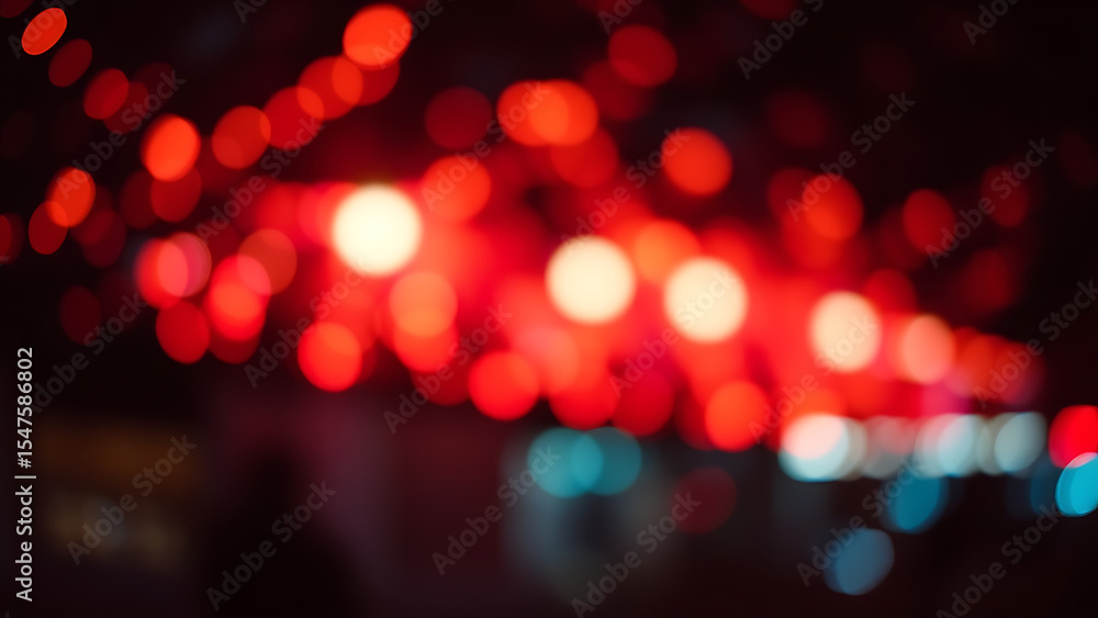 Poster a video showing vibrant blurred lights shining in darkness creating an abstract and colorful spectac