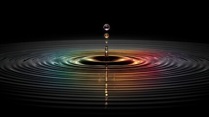Water Drop Impact: Colorful Ripples
