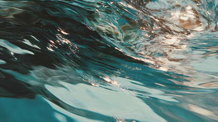 Abstract water waves and reflections, slow motion look 