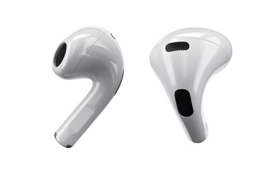 A pair of wireless earbuds showcasing a sleek, modern design for audio enjoyment.