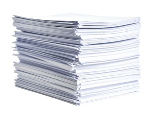 Stack of blank office paper for printing use.