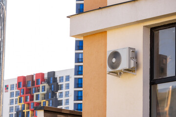 Air conditioning HVAC installed on the roof of industrial buildings.