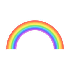A colorful rainbow arch isolated on transparent background
