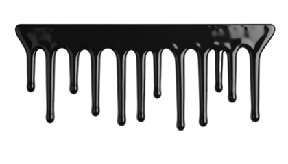 Black paint dripping from a creative tool.