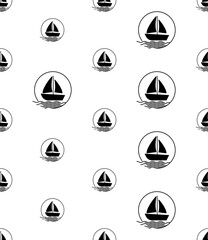Boat Icon Seamless Pattern M_2412002