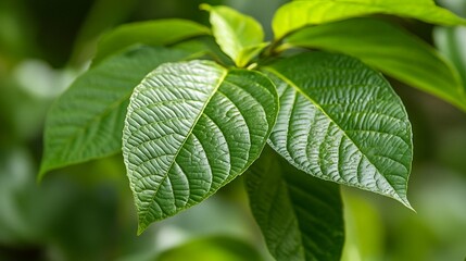 Fototapeta premium Close-up of vibrant green leaves