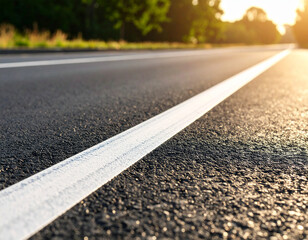 Asphalt Road Leading Towards Sunset A Journey of Endless Possibilities