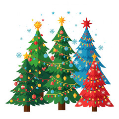 Obraz premium christmas tree vector illustration.