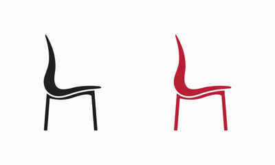 A vector red and black chair design.