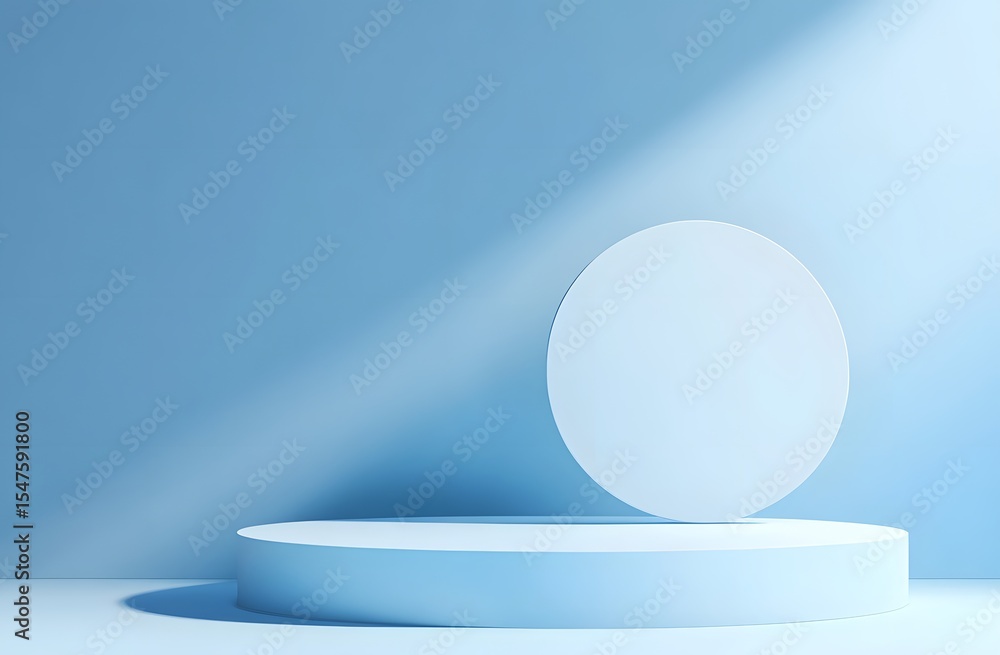 Poster abstract blue gradient background with a spotlight, an empty studio for product display presentation