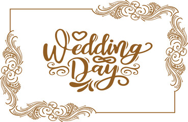Wedding Invitation frame on white Background