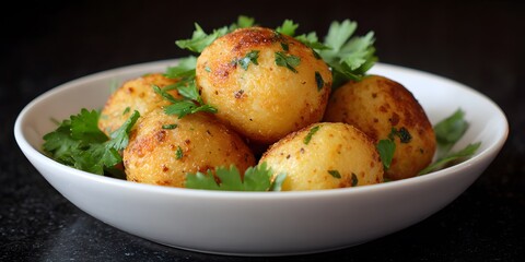 Rustic Bowl of Roasted Potatoes with Fresh Parsley – Crispy, Golden Comfort Food for Cozy Meals, Simple Pleasures, and Homestyle Cooking