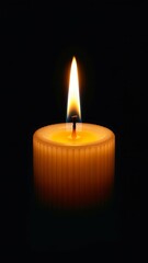 Single lit candle in the dark background image