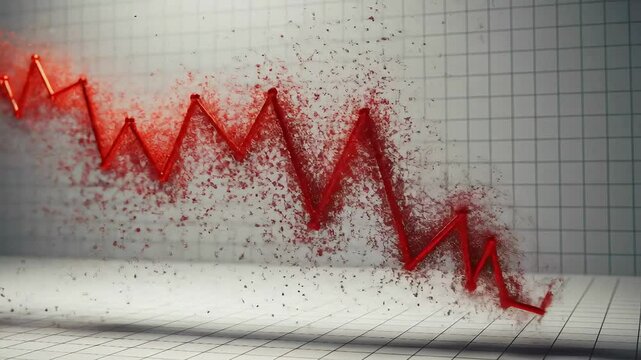 falling of the red line on the chart, falling of quotes and indices, and professional trading on the stock exchange.