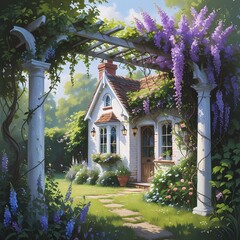house with flowers