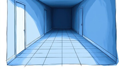 Empty Hallway Illustration