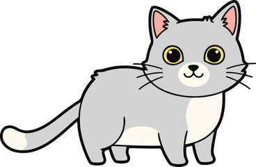 Vector illustration of a cute cartoon cat 