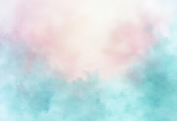 Fototapeta premium Pastel Dream Soft Blue and Pink Watercolor Cloud Background