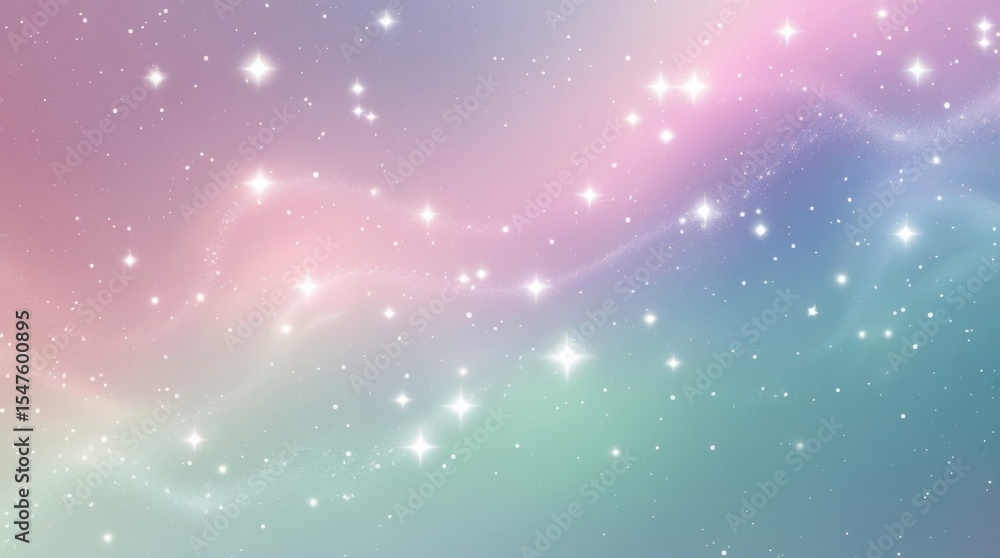 Poster a celestial-inspired gradient background that transitions smoothly from soft pink to periwinkle blue