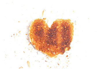 Heart-Shaped Toast isolated on white