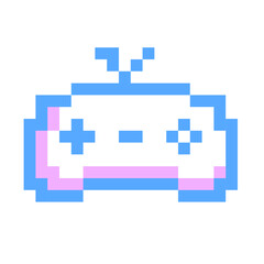 blue joystick game pixel icon