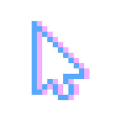 Fototapeta premium blue cursor arrow pixel icon