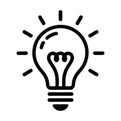 Bright Idea: Shining lightbulb symbolising innovation, inspiration and creativity.