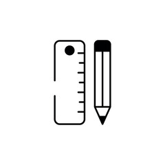 Ruler icon design with white background stock illustration