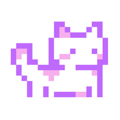 purple cutie cat pixel icon