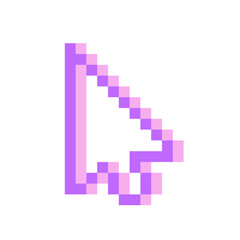 Fototapeta premium purple cursor arrow pixel icon