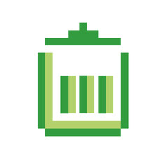 green recycle bin pixel icon