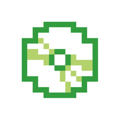 Obraz premium Green CD pixel icon