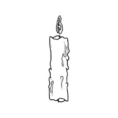burning candle with melting wax vector