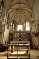 The altar and reredos in The Sacred Heart Church, Petworth