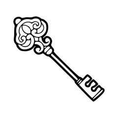 vintage decoration key outline