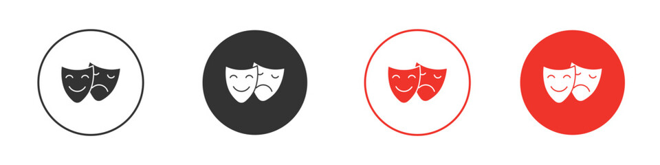 Theater masks icon design, logo, app, UI. Vector illustration, EPS